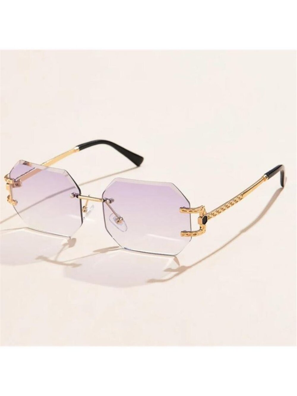 Retro Rimless Polygon Glasses - Picture 2 of 2